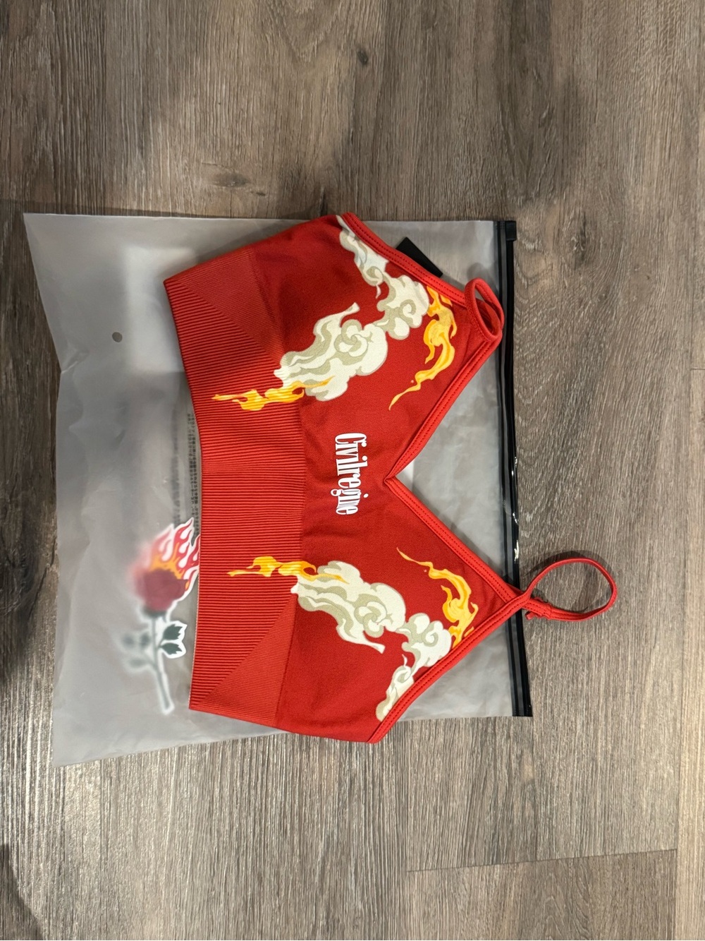 Grlfrnd Flame Seamless Crop Top - Red